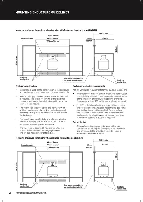 Beefeater 1600S Series - 3 Burner BBQ BBG1630SAE Including Built-inBrackets BA70HS