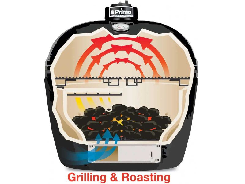 Primo PGCXXLH Oval XXL 500 Ceramic Kamado Charcoal Grill