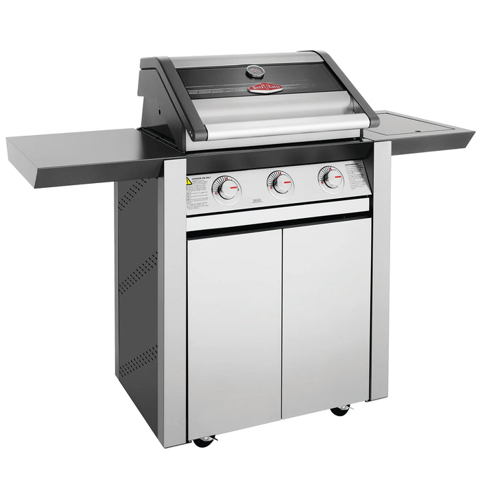 BeefEater 1600S Series 3 Burner Barbecue with Stainless steel Cabinet Trolley and Side Burner BMG1631SBE