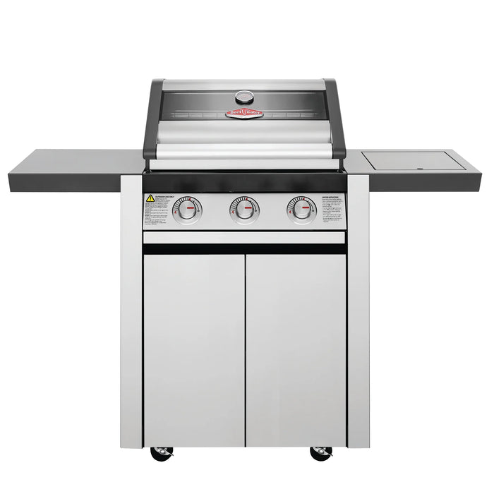 BeefEater 1600S Series 3 Burner Barbecue with Stainless steel Cabinet Trolley and Side Burner BMG1631SBE