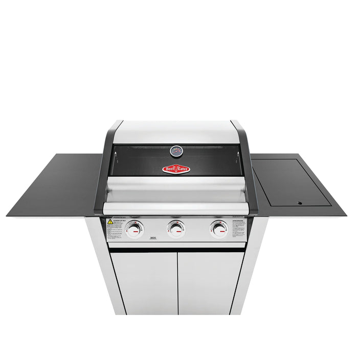 BeefEater 1600S Series 3 Burner Barbecue with Stainless steel Cabinet Trolley and Side Burner BMG1631SBE