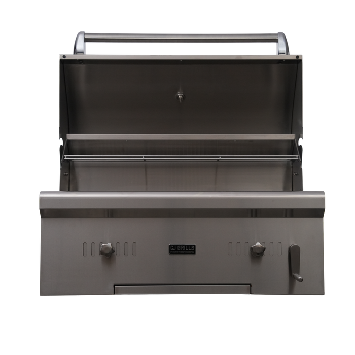CJ Grills 32" 316 Pro Built-In Charcoal Grill (CJ32PRO-CH-316 marine-grade stainless steel ) includes CJ Grills branded vinyl cover