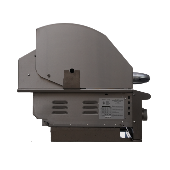 CJ Grills 32" 304S Hybrid Built-In Grill – Gas, Charcoal & Wood (CJ32S-304) Includes CJ Grills branded vinyl cover, charcoal tray, and rotisserie kit