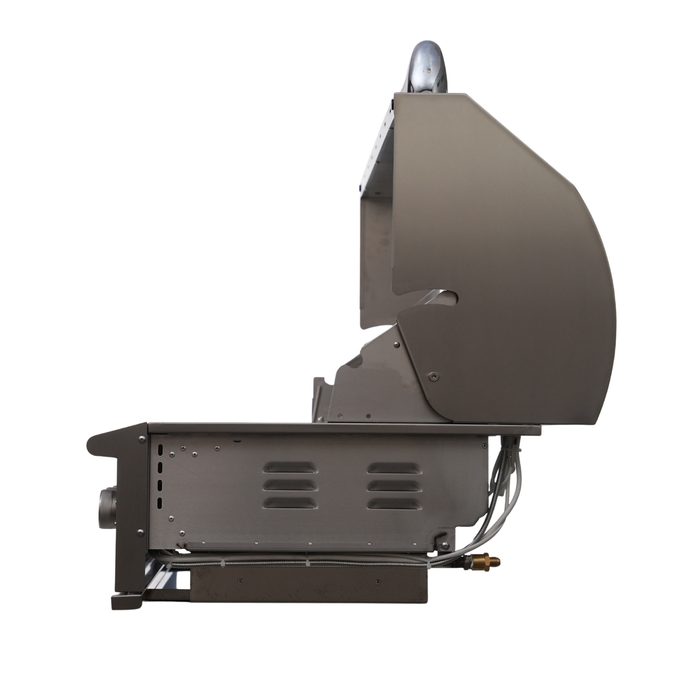 CJ Grills 32" 304S Hybrid Built-In Grill – Gas, Charcoal & Wood (CJ32S-304) Includes CJ Grills branded vinyl cover, charcoal tray, and rotisserie kit