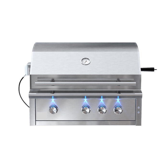 CJ Grills 36" 304S Hybrid Built-In Grill – Gas, Charcoal & Wood (CJ36S-304)