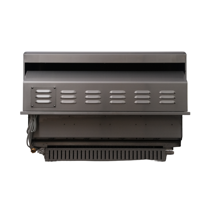 CJ Grills 36" 304S Hybrid Built-In Grill – Gas, Charcoal & Wood (CJ36S-304) Includes CJ Grills branded vinyl cover, charcoal tray, and rotisserie kit