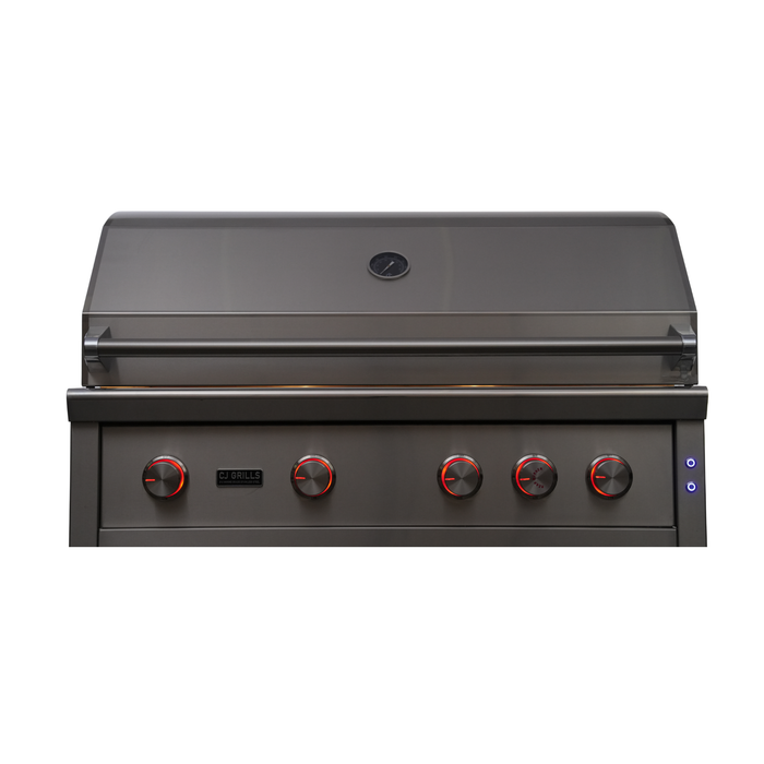 CJ Grills 42" Pro Hybrid Built-In Grill – Gas, Charcoal & Wood (CJ42PRO-316 marine-grade stainless steel ) Includes CJ Grills branded vinyl cover, grate lifting tool, charcoal tray, and rotisserie kit