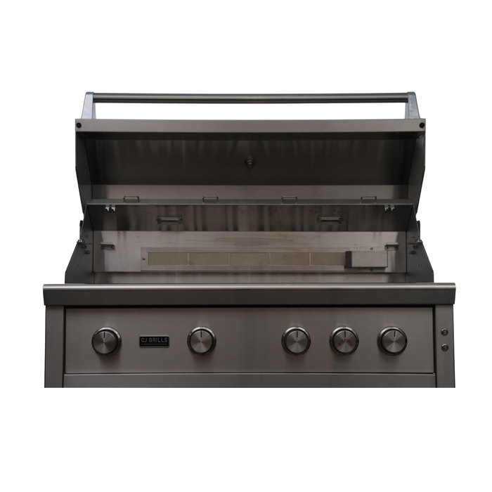 CJ Grills 42" Pro Hybrid Built-In Grill – Gas, Charcoal & Wood (CJ42PRO-316 marine-grade stainless steel ) Includes CJ Grills branded vinyl cover, grate lifting tool, charcoal tray, and rotisserie kit