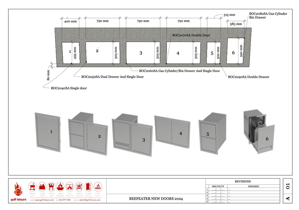 Beefeater Signature Outdoor Kitchen Double Door Front BOC2070SA