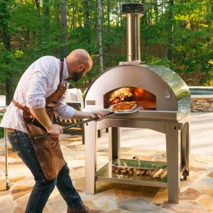 Fontana Mangiafuoco Anthracite Wood Pizza Oven Including Trolley
