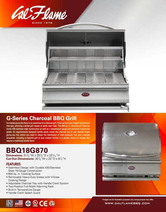 Cal Flame - BBQ Built In Grills - G-Series - Charcoal - BBQ18G870