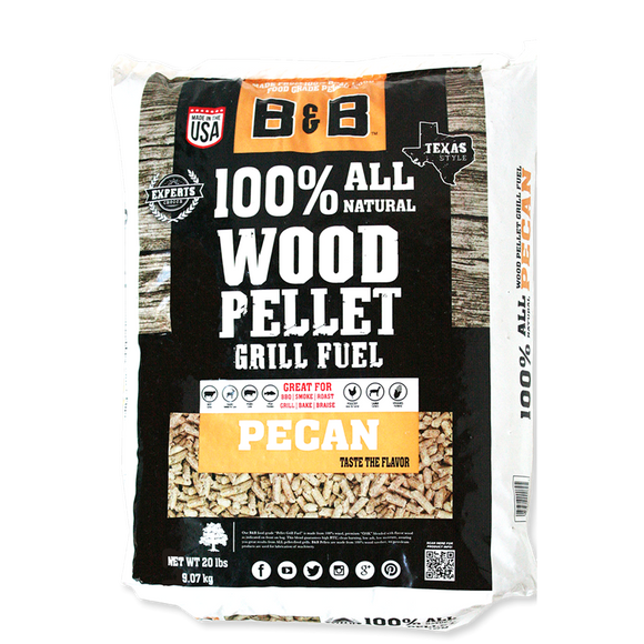 B&B Pecan Pellets B00089 20LB Bag