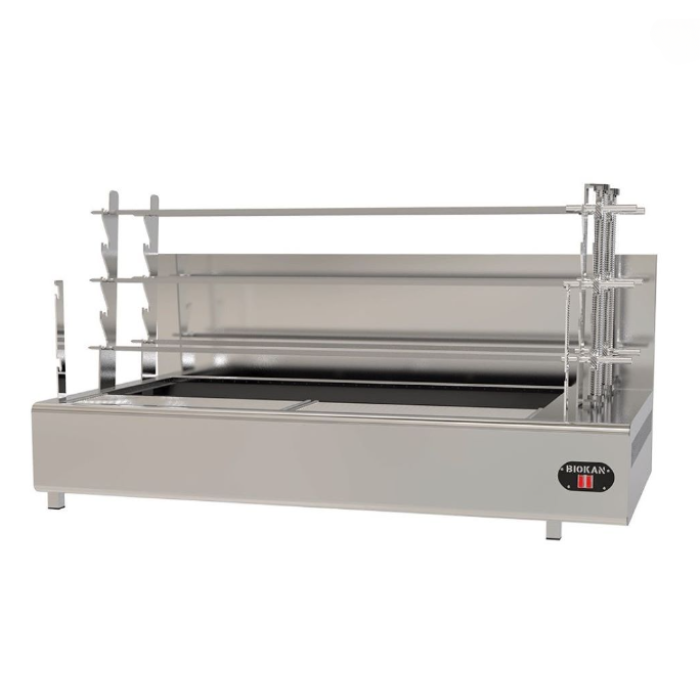 ROASTER BIOKAN Charcoal Countertop Grill With 3 Spits 1 Axis TLG34, 160x61x90cm 60 Kg