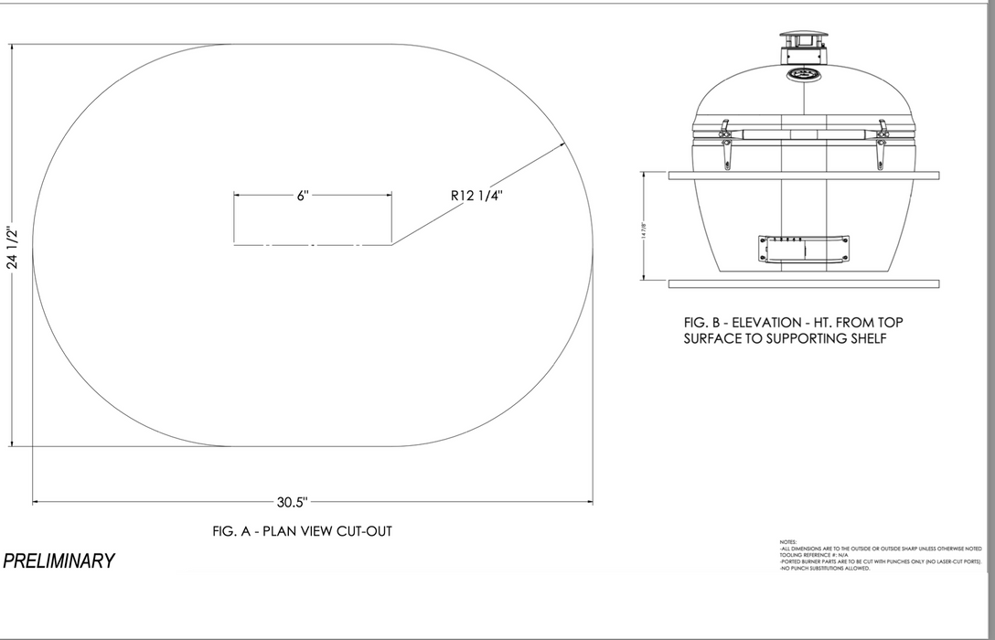 Primo PGCXXLC Oval XX-Large Charcoal All-in-One (Heavy Duty Stand, Side Shelves , Ash Tool And Grate Lifter