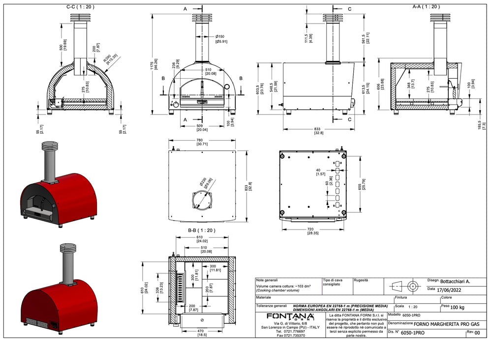 Fontana Margherita Hybrid Gas & Wood Oven - New Gen Margherita