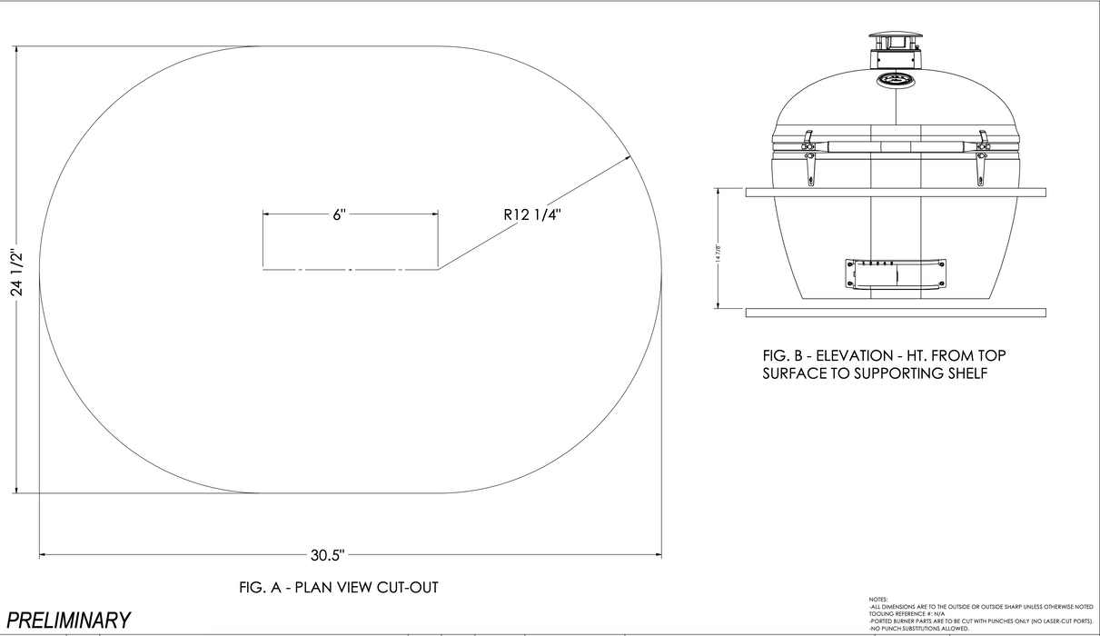 Primo PGCXXLH Oval XXL 500 Ceramic Kamado Charcoal Grill