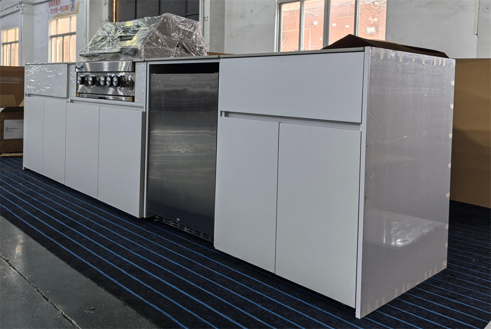 CJ Grill Brand: Marine Grade Aluminum for Outdoor Kitchen Cabinets.