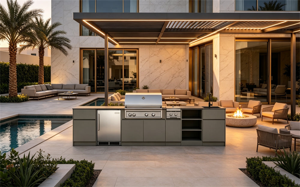 CJ Grill Brand: Marine Grade Aluminum for Outdoor Kitchen Cabinets.