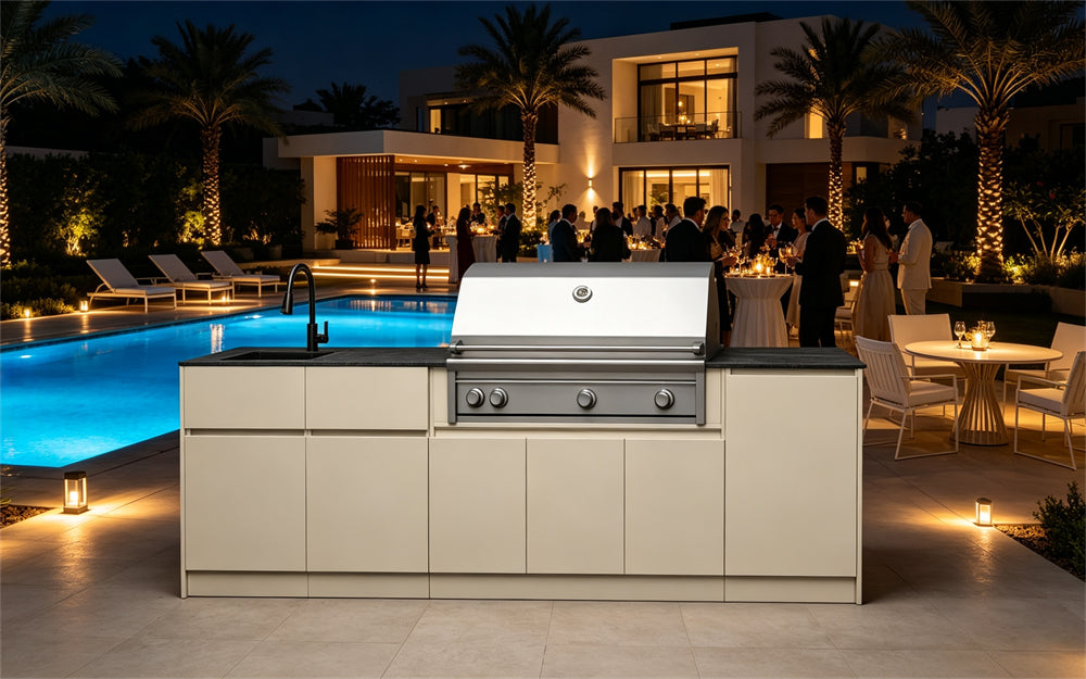 CJ Grill Brand: Marine Grade Aluminum for Outdoor Kitchen Cabinets.