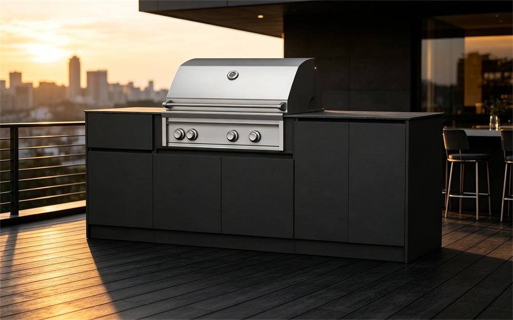 CJ Grill Brand: Marine Grade Aluminum for Outdoor Kitchen Cabinets.