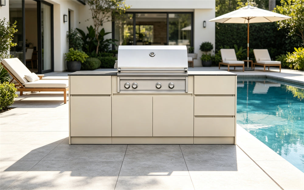 CJ Grill Brand: Marine Grade Aluminum for Outdoor Kitchen Cabinets.