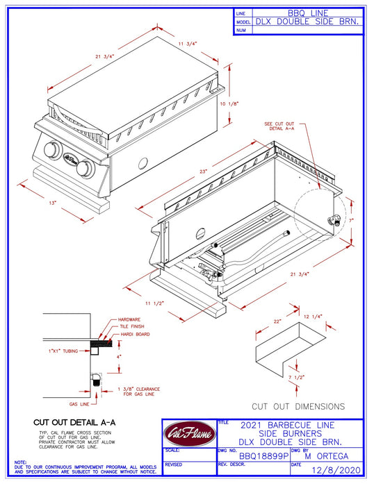Cal Flame Deluxe Double Side Burner Part #: BBQ19899P