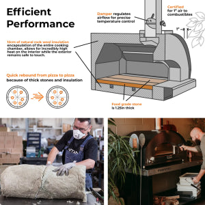 Fontana Mangiafuoco Anthracite Wood Pizza Oven Including Trolley