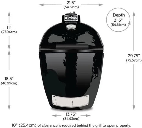 Primo PGCRH Large Round Ceramic Kamado Charcoal Grill Built in All in One