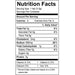 Nutrition information label for SuckleBusters SPG all-purpose BBQ rub with salt, pepper, and garlic
