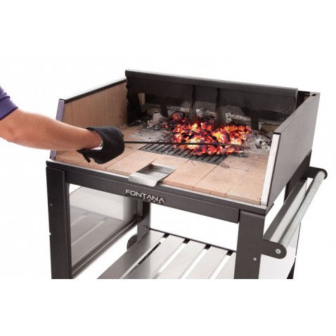 Fontana Egeo Freestanding  wood/ Charcoal bbq Fontana 110 x 40 cm of cooking surface