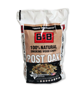 B&B Post Oak Smoking Wood Chips 180 cu. in