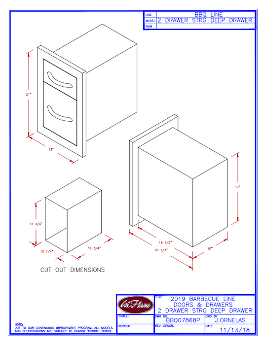 2 DRAWER STORAGE DEEP DRAWER
