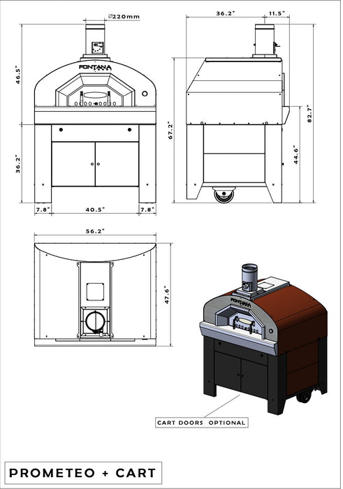 Fontana Prometeo Commercial Wood Pizza Oven display unit including discount